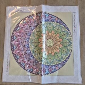 Colorful Mandala Circles 5D Gemstone Crystal Accent Diamond Painting Kit New